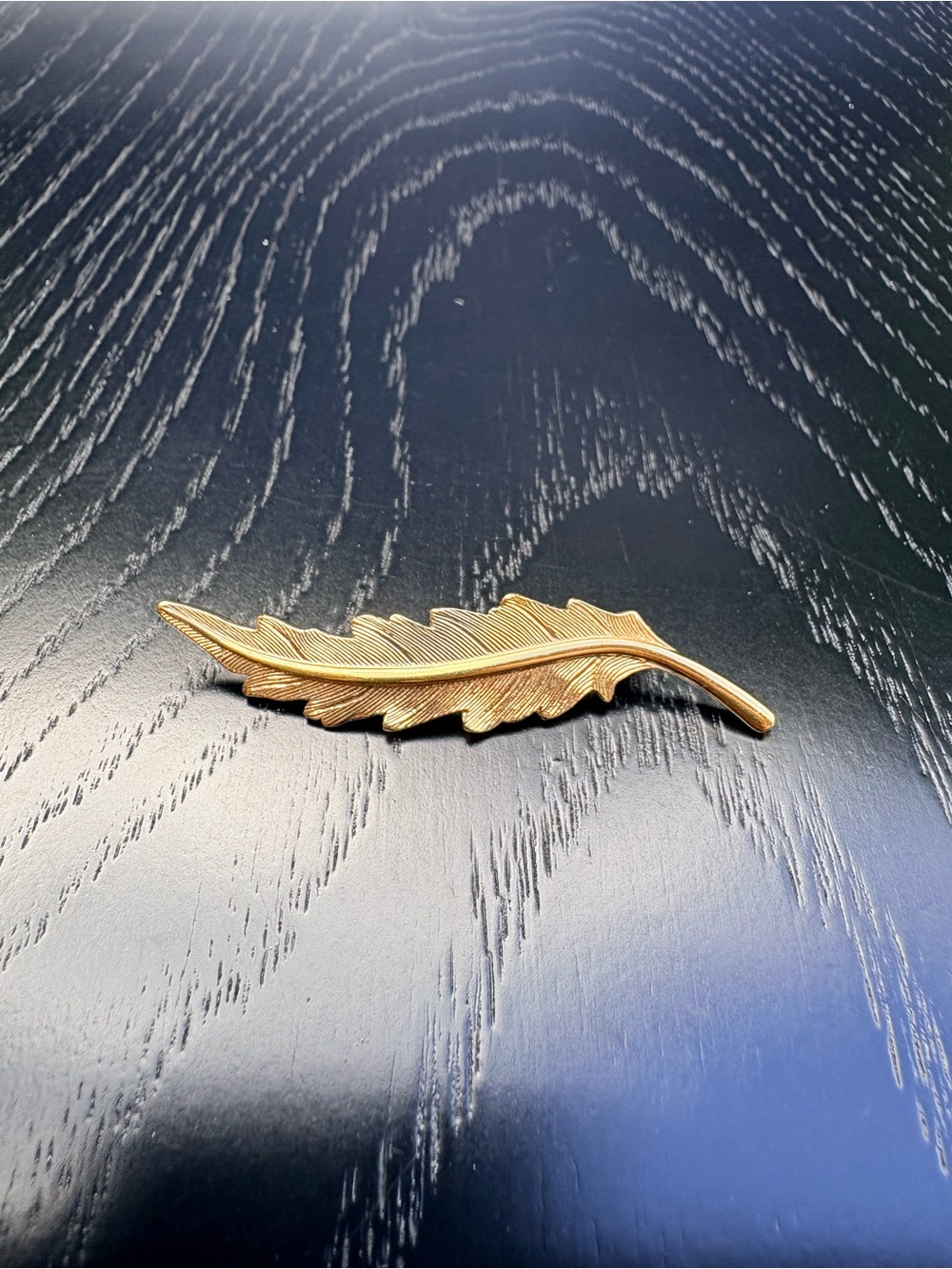 Gold Feather Brooch - Vintage